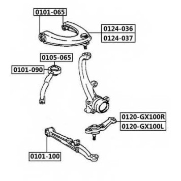 Опора шаровая левая нижняя <b>ASVA 0120GX100L</b>