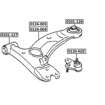 Рычаг независимой подвески колеса, подвеска колеса <b>ASVA 0124003</b>