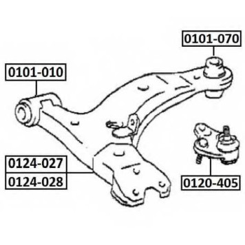 Рычаг независимой подвески колеса, подвеска колеса <b>ASVA 0124028</b>