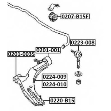 Сайленблок переднего рычага задний без кронштейна 0201-001 <b>ASVA 0201001</b>
