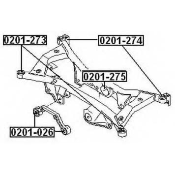 Сайлентблок, рычаг независимой подвески колеса <b>ASVA 0201026</b>