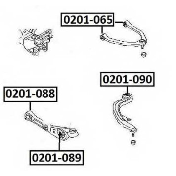 Сайлентблок рычага подвески верхнего | перед прав/лев | <b>ASVA 0201-065</b>