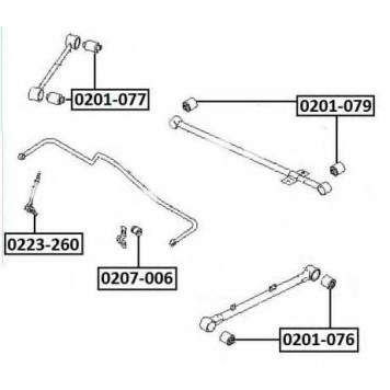 Сайленблок задней продольной тяги <b>ASVA 0201076</b>