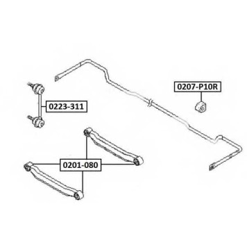 Сайлентблок, рычаг независимой подвески колеса <b>ASVA 0201080</b>