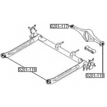 Сайленблок заднего поперечного рычага <b>ASVA 0201117</b>