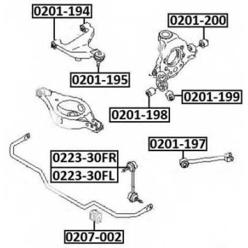Сайленблок задней цапфы плавающий <b>ASVA 0201199</b>