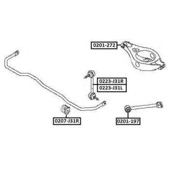 Сайлентблок, рычаг независимой подвески колеса <b>ASVA 0201272</b>