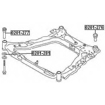 Сайлентблок, рычаг независимой подвески колеса <b>ASVA 0201281</b>
