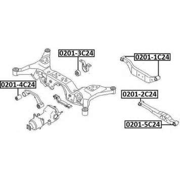 Сайлентблок, рычаг независимой подвески колеса <b>ASVA 02012C24</b>
