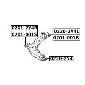 Сайлентблок, рычаг независимой подвески колеса <b>ASVA 02012Y4R</b>