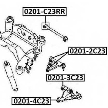 Сайленблок задней поперечной тяги <b>ASVA 0201C23RR</b>