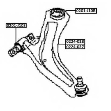 Сайлентблок, рычаг независимой подвески колеса <b>ASVA 0201J10B</b>