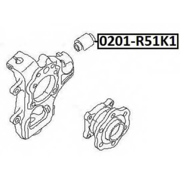 Сайлентблок, рычаг независимой подвески колеса <b>ASVA 0201R51RK1</b>