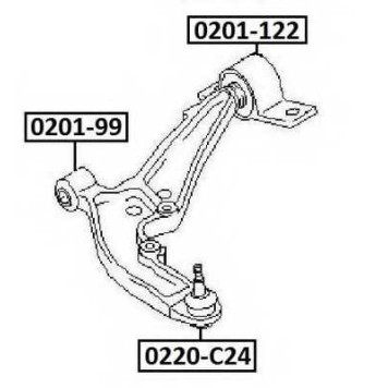 Опора шаровая нижнего рычага 0220-C24 <b>ASVA 0220C24</b>