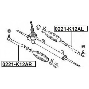 Наконечник поперечной рулевой тяги <b>ASVA 0221K12AL</b>