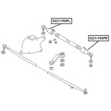 Наконечник рулевой левый <b>ASVA 0221Y60FL</b>