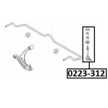 Тяга стабилизатора | перед прав/лев | <b>ASVA 0223-312</b>