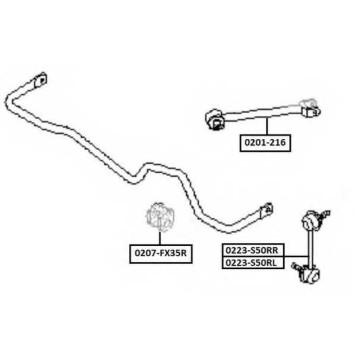 Снят с производства, тяга стабилизатора 4WD | зад прав | <b>ASVA 0223-S50RR</b>