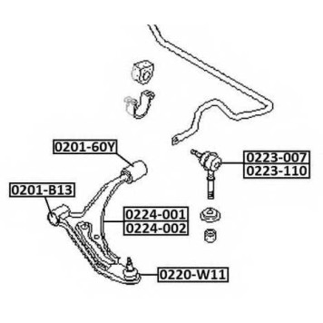 Рычаг передний правый <b>ASVA 0224001</b>