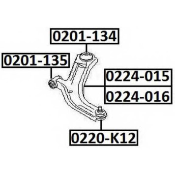 Рычаг независимой подвески колеса, подвеска колеса <b>ASVA 0224016</b>