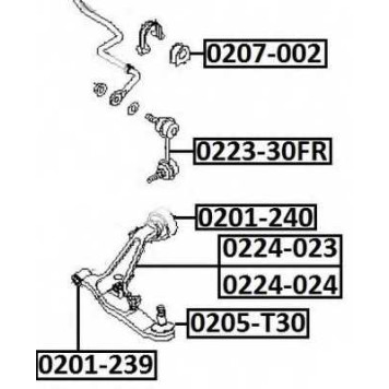 Рычаг независимой подвески колеса, подвеска колеса <b>ASVA 0224024</b>