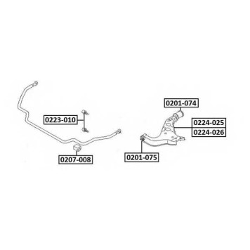 Рычаг независимой подвески колеса, подвеска колеса <b>ASVA 0224025</b>