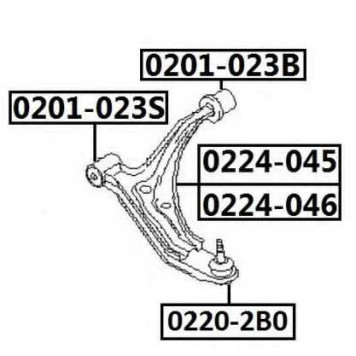 Рычаг независимой подвески колеса, подвеска колеса <b>ASVA 0224045</b>