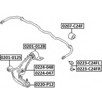 Рычаг передний правый <b>ASVA 0224047</b>