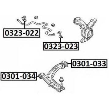 Сайлентблок, рычаг независимой подвески колеса <b>ASVA 0301033</b>