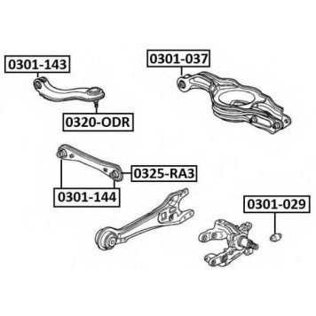 Сайлентблок, рычаг независимой подвески колеса <b>ASVA 0301037</b>