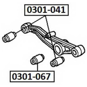 Сайлентблок, рычаг независимой подвески колеса <b>ASVA 0301041</b>