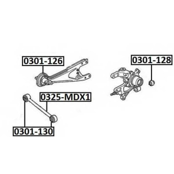 Снят с производства, сайлентблок рычага подвески | зад прав/лев | <b>ASVA 0301-130</b>