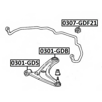 Сайленблок переднего рычага передний <b>ASVA 0301GDS</b>