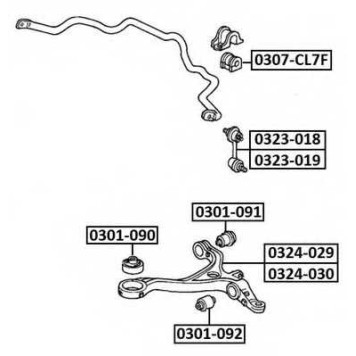 Втулка переднего стабилизатора D26.5 <b>ASVA 0307CL7F</b>