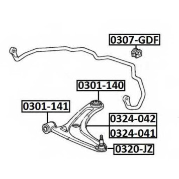 Втулка переднего стабилизатора D22 <b>ASVA 0307GDF</b>