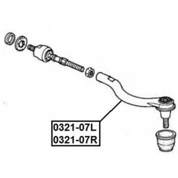 Наконечник рулевой левый <b>ASVA 032107L</b>