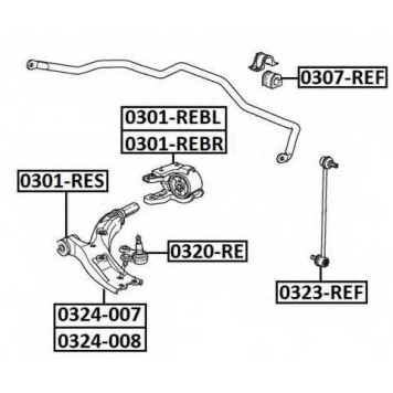 Рычаг нижний левый <b>ASVA 0324008</b>