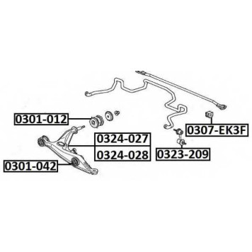 Рычаг независимой подвески колеса, подвеска колеса <b>ASVA 0324027</b>