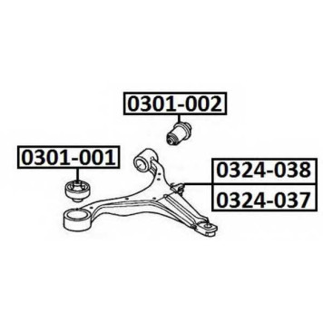 Рычаг независимой подвески колеса, подвеска колеса <b>ASVA 0324037</b>