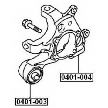 Сайлентблок, рычаг независимой подвески колеса <b>ASVA 0401004</b>