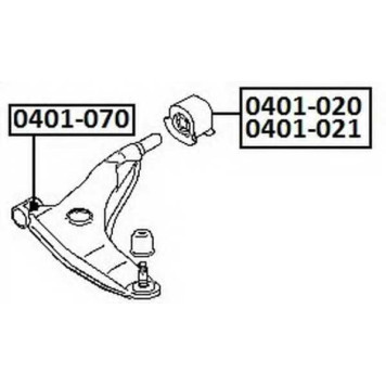 Сайлентблок, рычаг независимой подвески колеса <b>ASVA 0401020</b>
