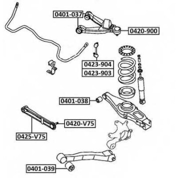 Сайлентблок, рычаг независимой подвески колеса <b>ASVA 0401038</b>