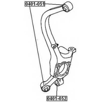 Сайлентблок, рычаг независимой подвески колеса <b>ASVA 0401052</b>