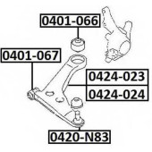 Сайлентблок, рычаг независимой подвески колеса <b>ASVA 0401066</b>