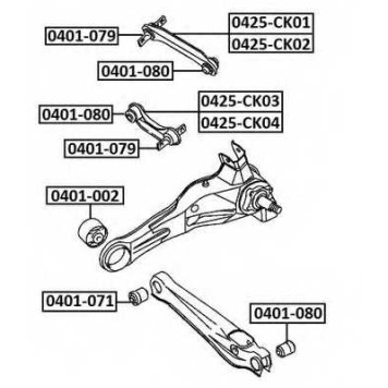 Сайлентблок, рычаг независимой подвески колеса <b>ASVA 0401071</b>