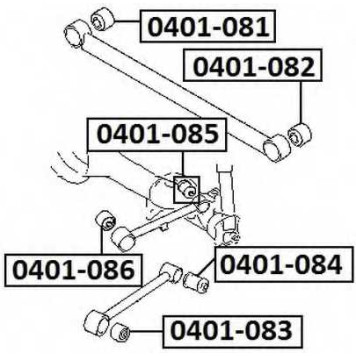 Сайленблок задней поперечной тяги правый <b>ASVA 0401081</b>