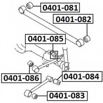 Сайлентблок, рычаг независимой подвески колеса <b>ASVA 0401085</b>