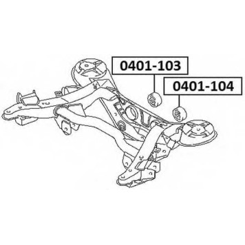 Сайленблок крепления заднего дифференциала правый <b>ASVA 0401103</b>