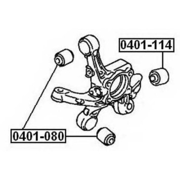 Сайлентблок, рычаг независимой подвески колеса <b>ASVA 0401114</b>