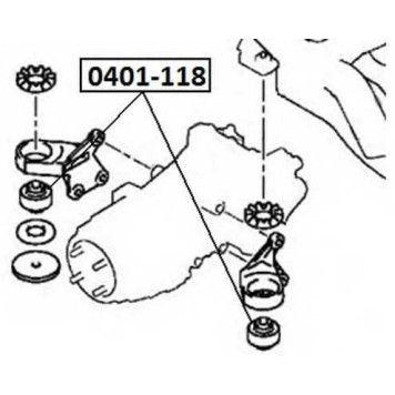 Снят с производства, сайлентблок крепления редуктора | зад прав/лев | <b>ASVA 0401-118</b>
